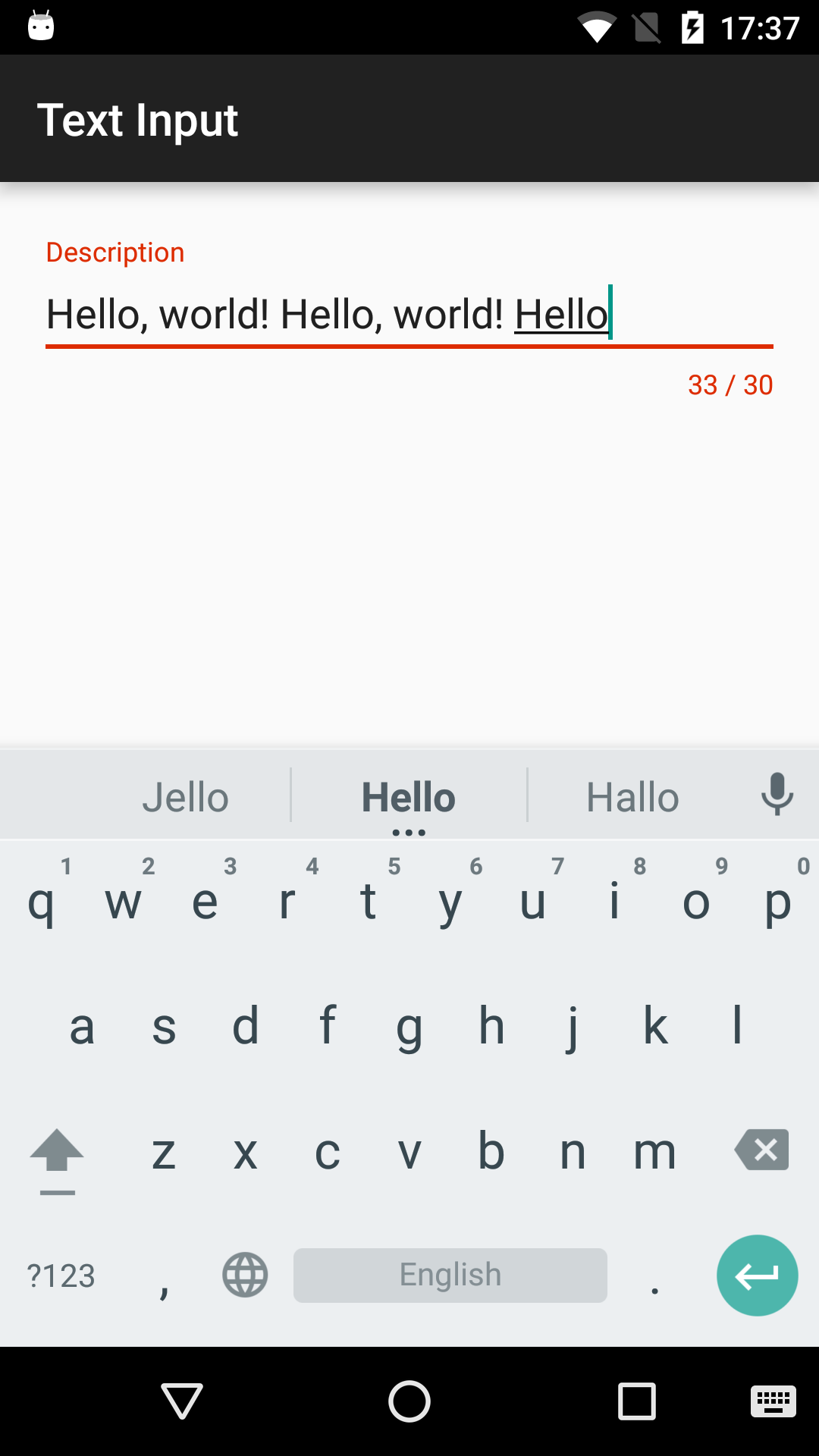 TextInputLayout スクリーンショット